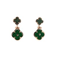 Earrings Lucos Woman in Silver Malachite ESOR D73 - ESOR D73